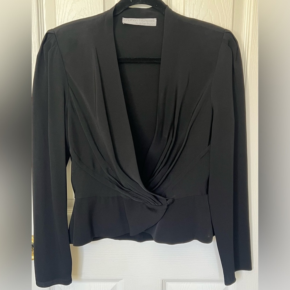 Elegant Vtg Jonathan Hitchcock for Reuben Thomas Black chic Career Jacket Blazer
